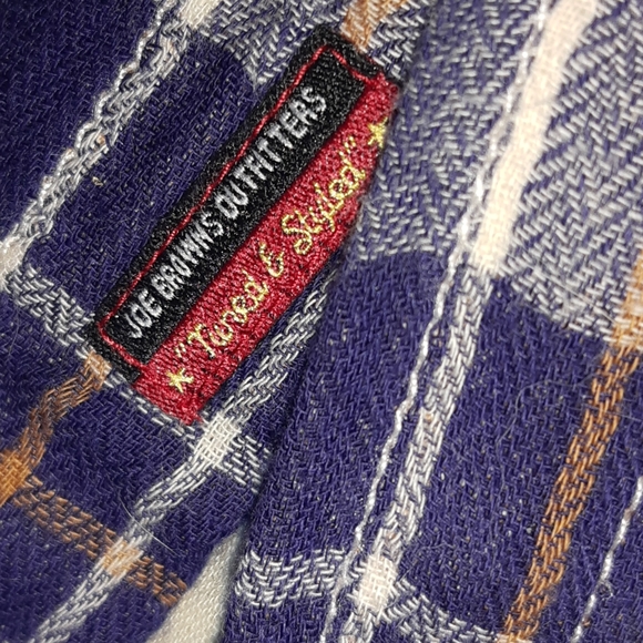 Blue & Beige Soft Cotton Flannel Joe Browns Shirt XXL Grunge Retro - Picture 3 of 9